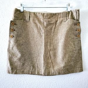 J Crew tweed mini skirt size 10 (?) Brown tan wool blend classic academic